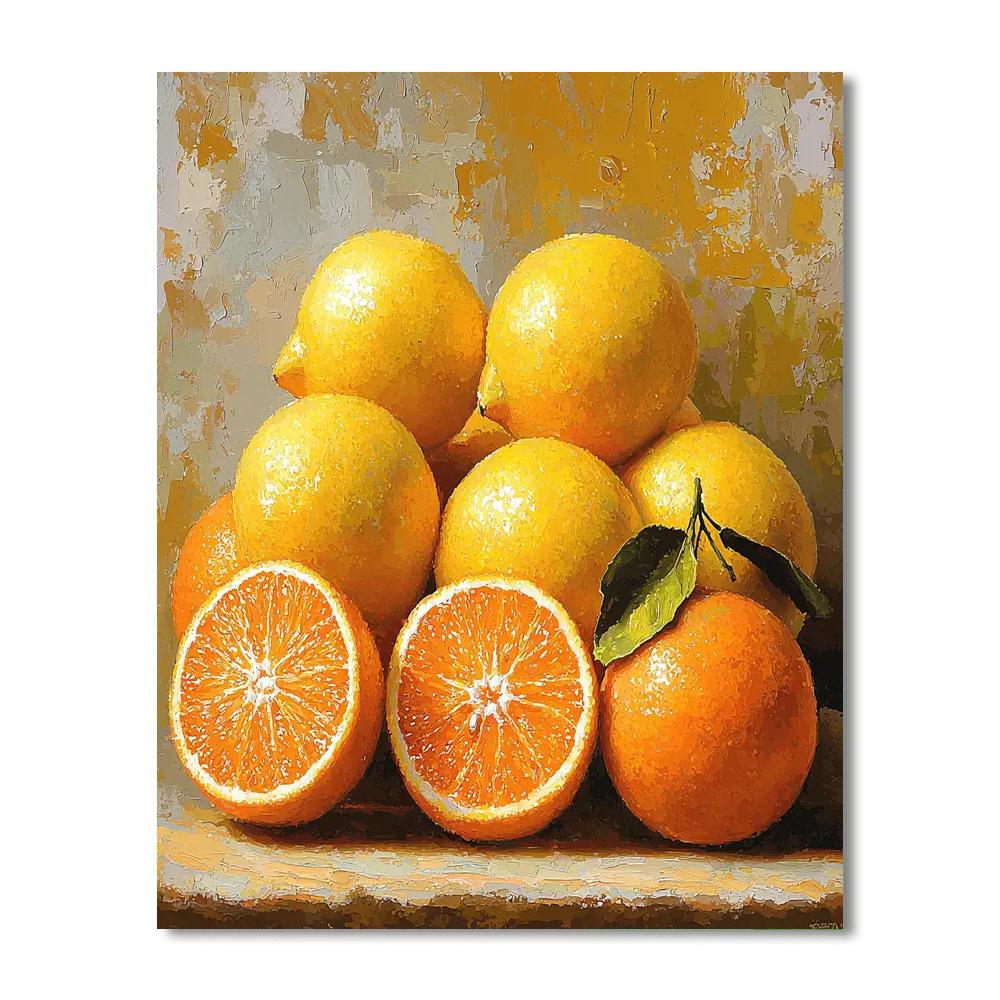 Paul Cézanne Inspired Vibrant Citrus Dream  Paint By Numbers Art