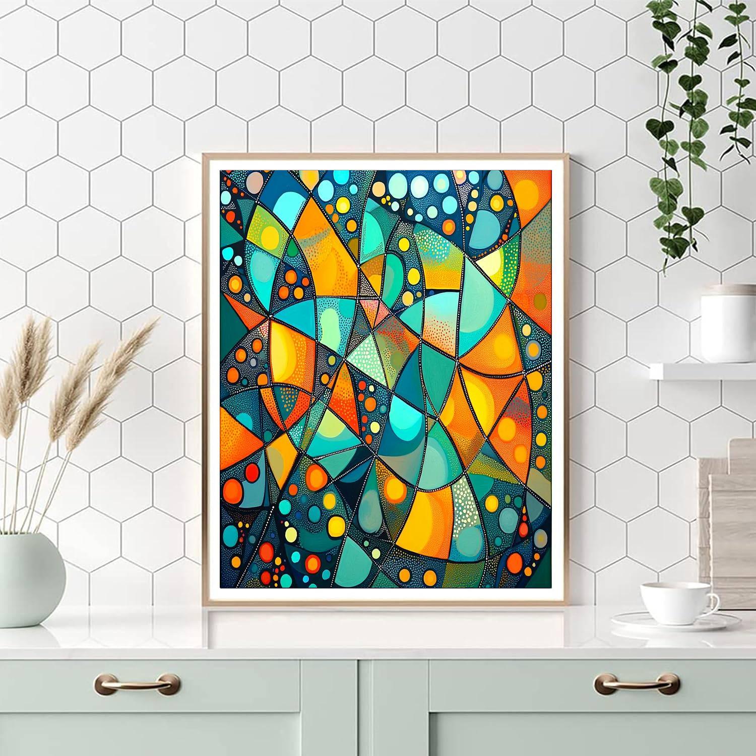 Georges Seurat Inspired Radiant Geometric Dream  DIY Paint By Numbers