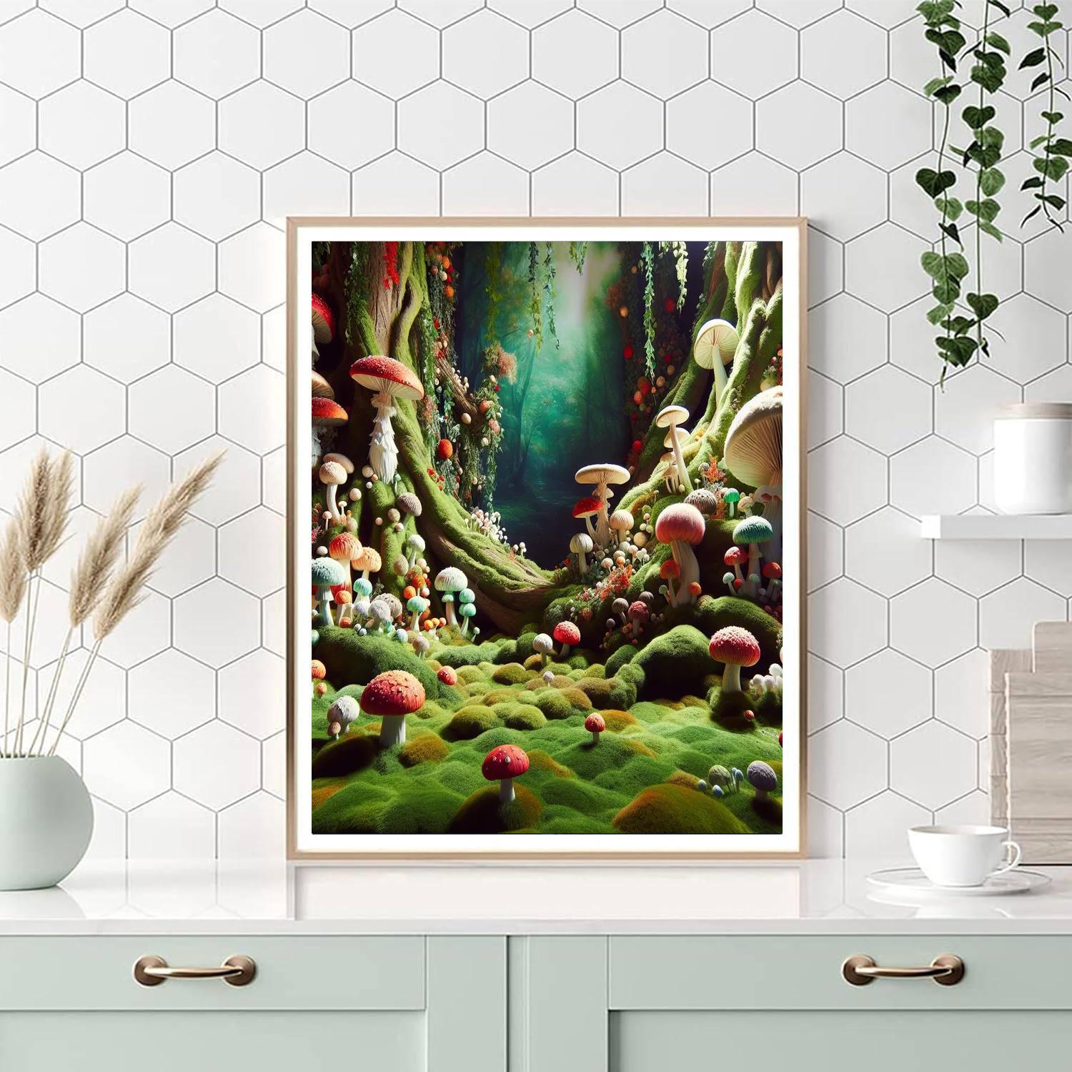 Mushroom Forest Enchantment Painting By Numbers Kit