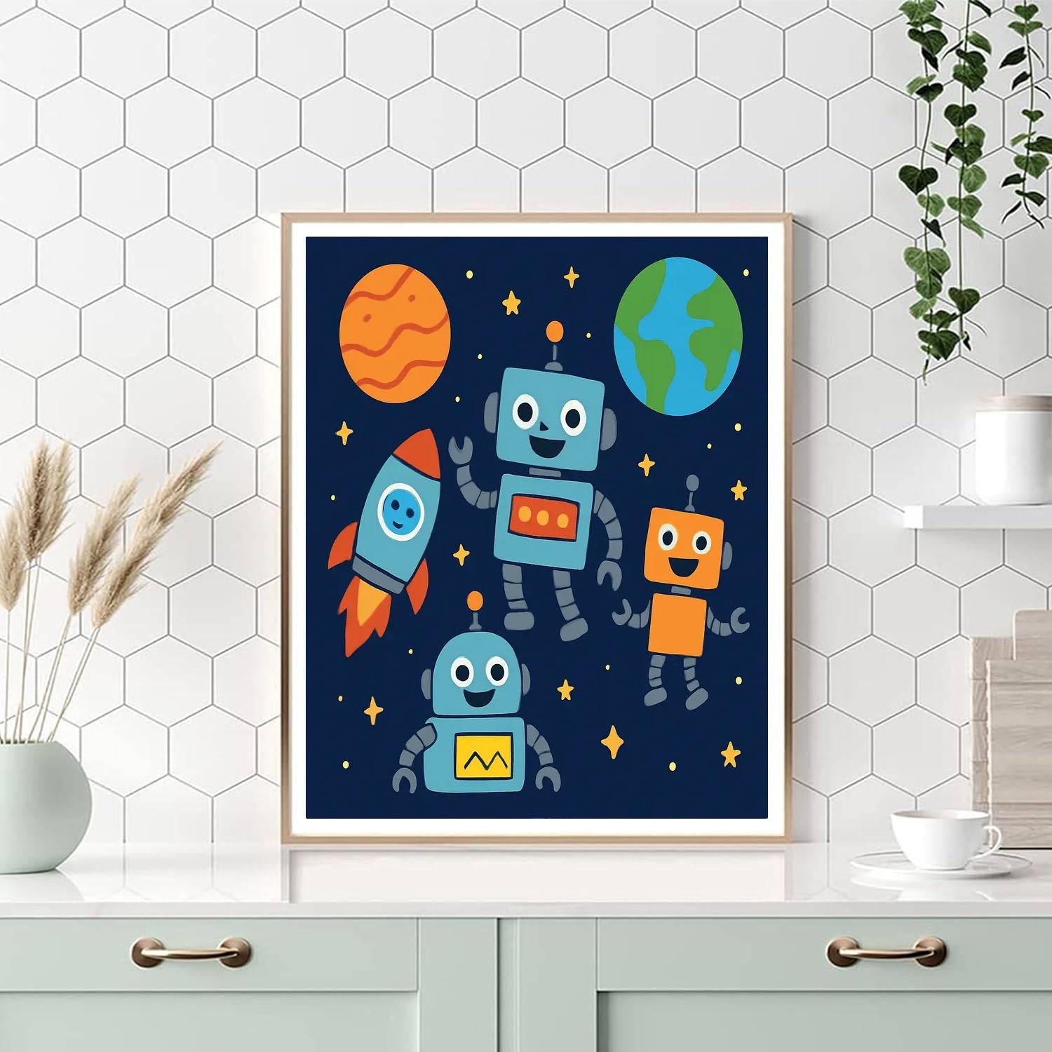 Innovative Space Robots DIY Paint By Numbers