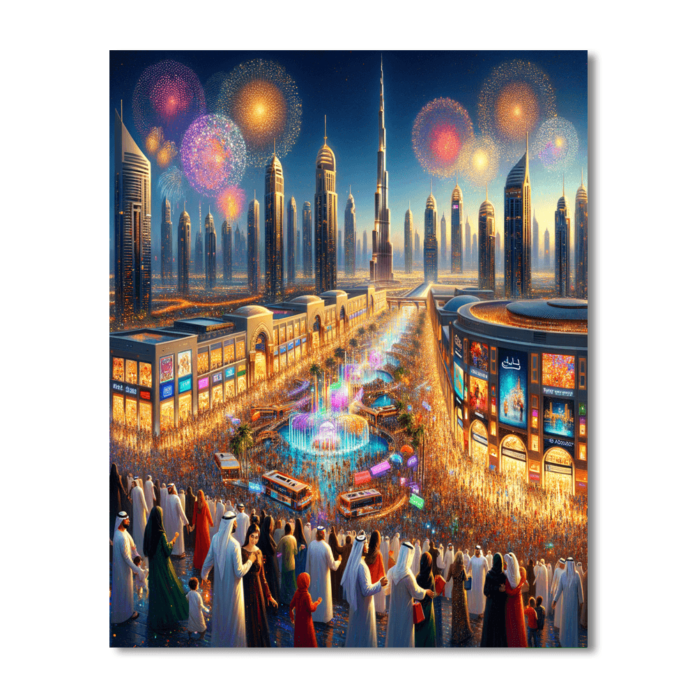 Dubai Shopping Festival - Dubai Painting By Numbers Kit