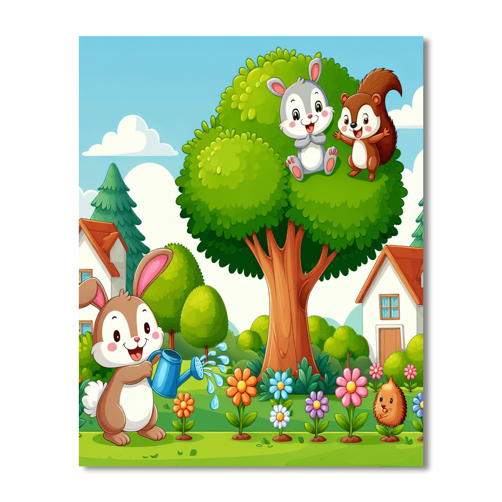 Friendly Animal Neighborhood DIY Paint By Numbers