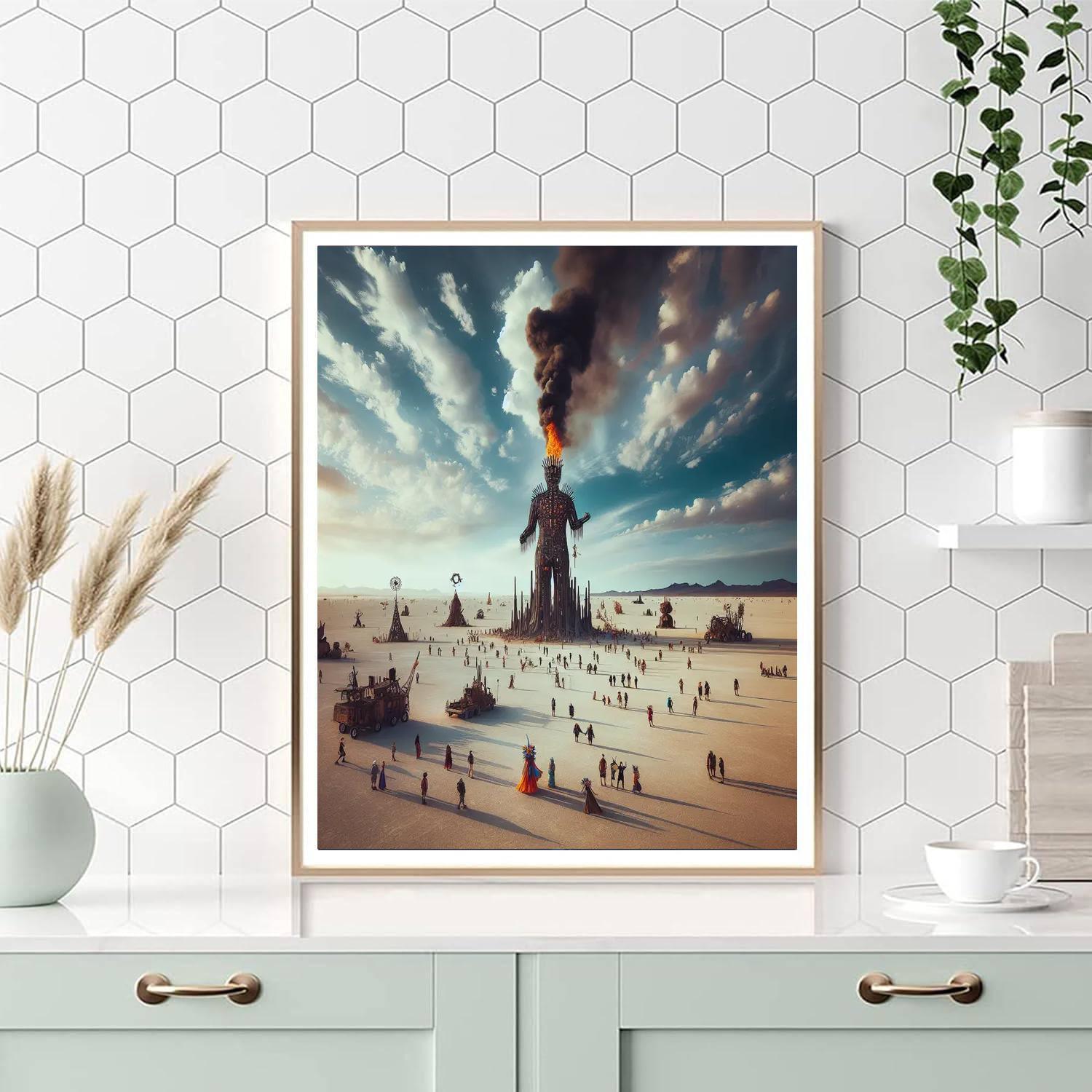 Burning Man - Black Rock Desert, Nevada Painting Number Kit