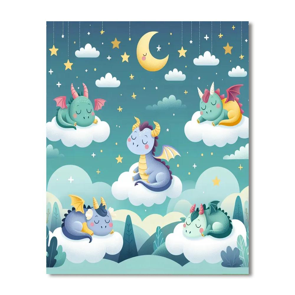 Dreamy Dragon Doze Numbered Painting Kits