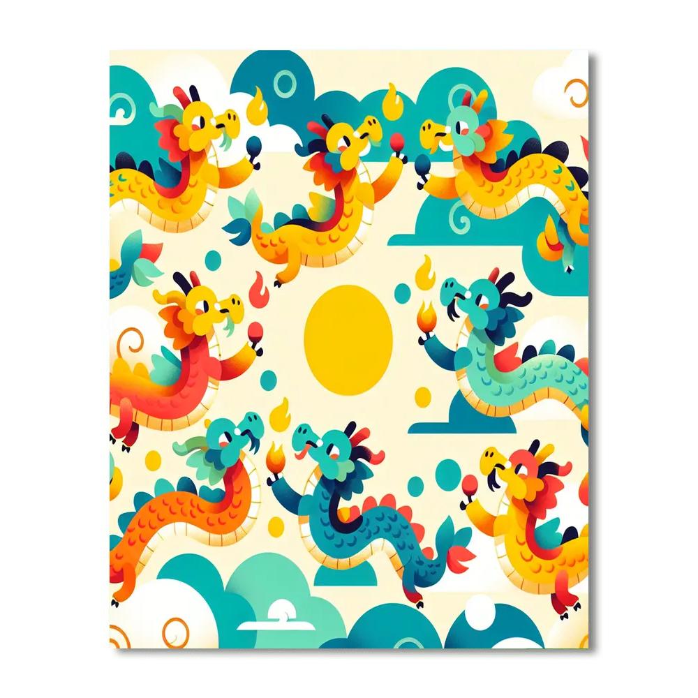 Dragon Dance Delight Paint By Numbers