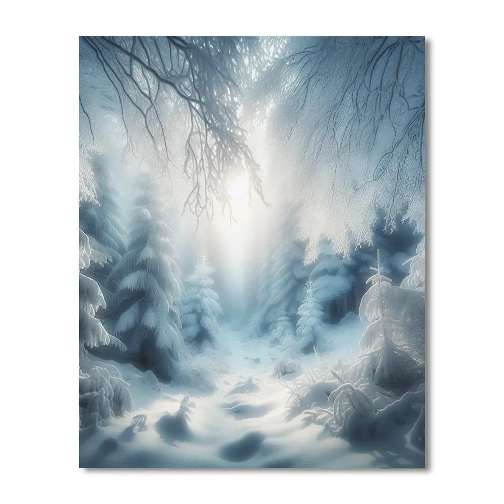 Quiet Snowy Woodland Paint By Numbers Art