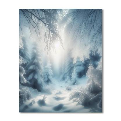 Quiet Snowy Woodland Paint By Numbers Art