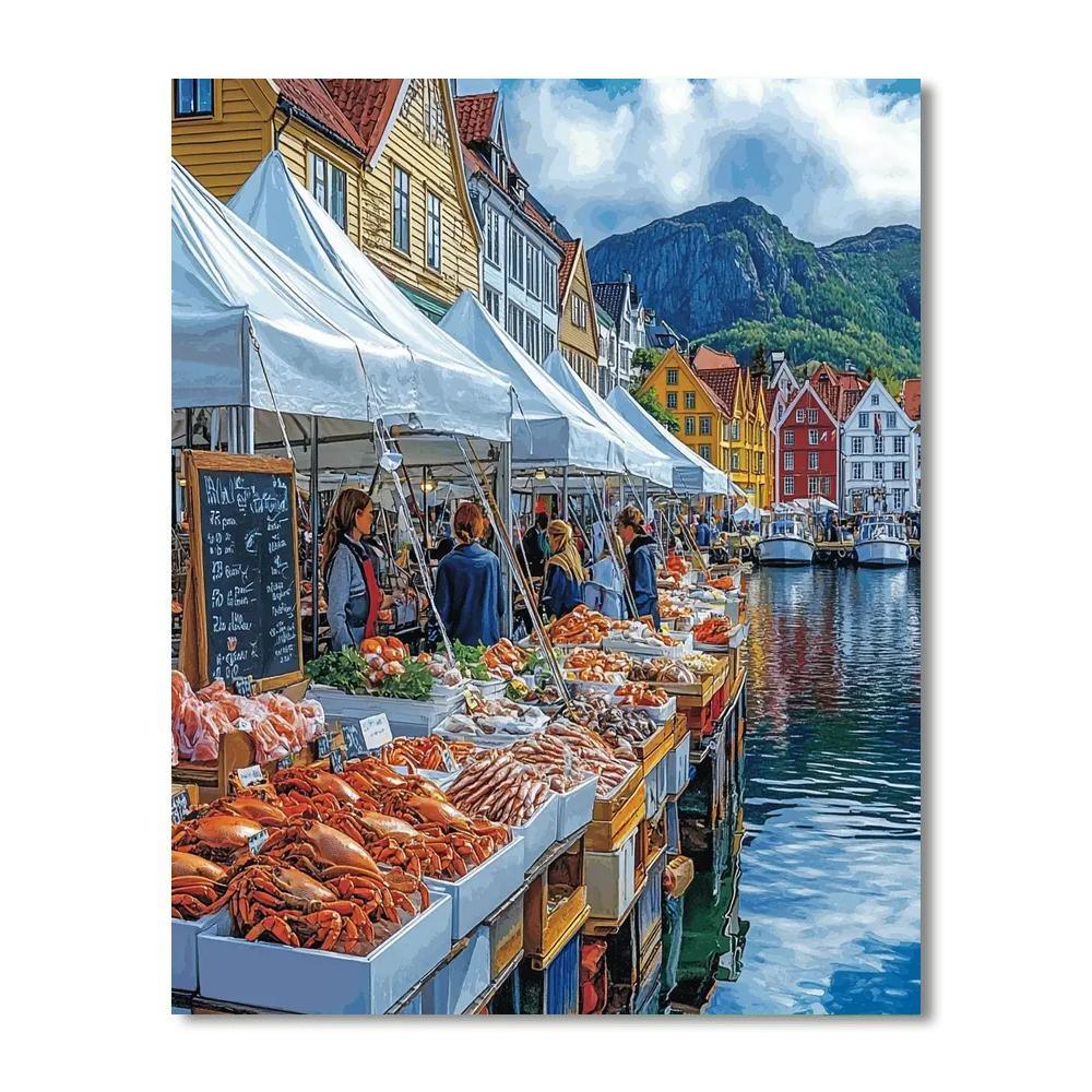 Bergen Fish Market - Bergen Paint By Numbers
