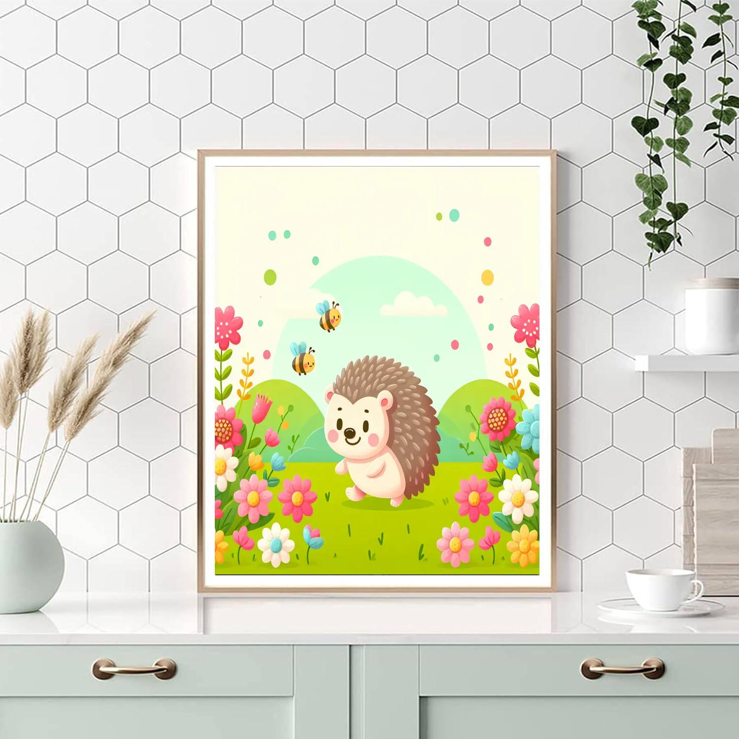 Curious Hedgehog Journey Paint By Numbers Art