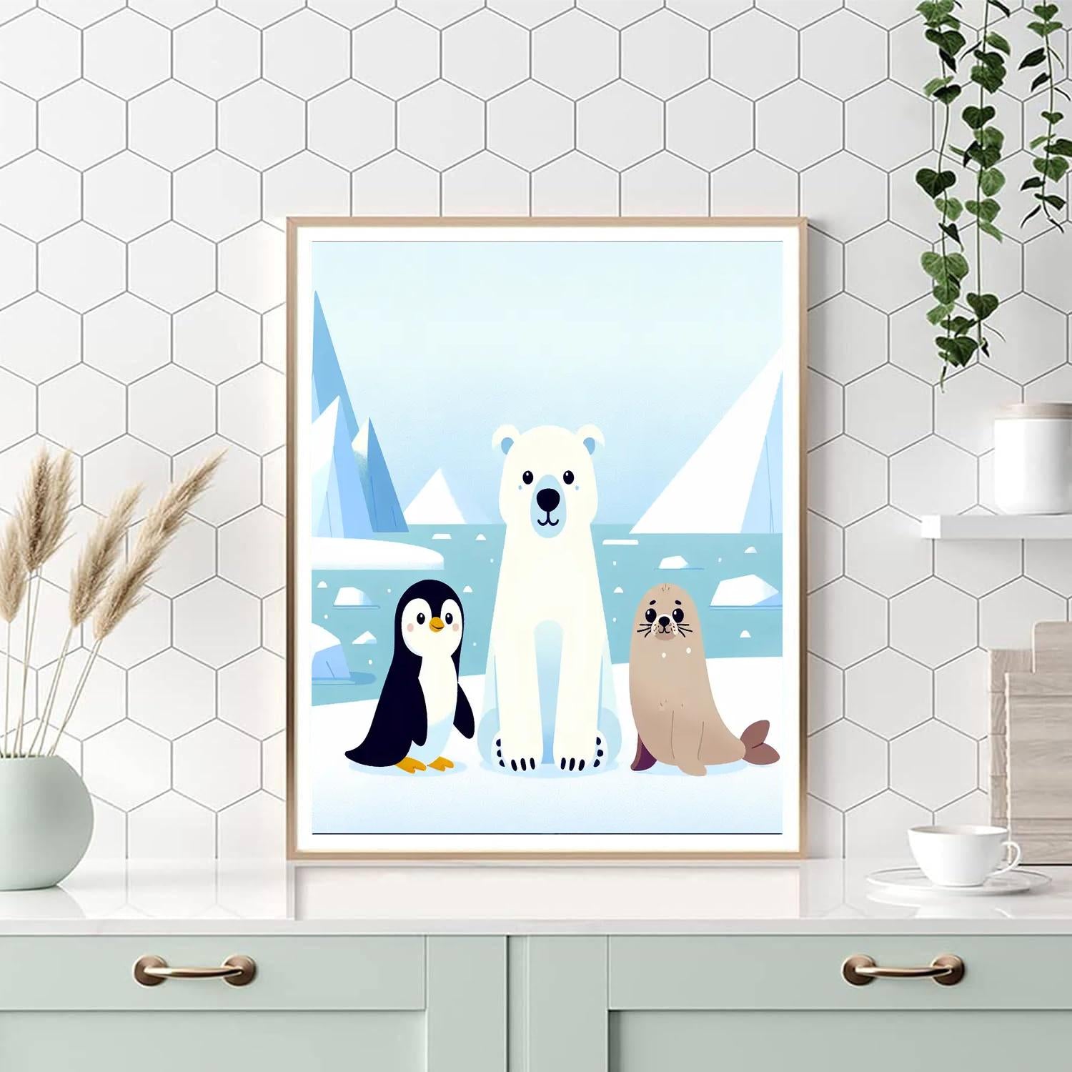 Winter Wonderland Safari Number Painting