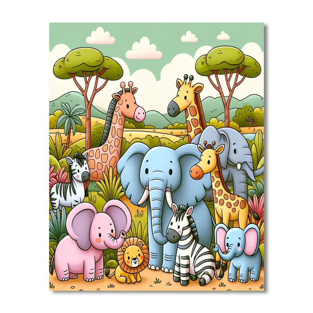 Safari Animal Encounters Number Painting