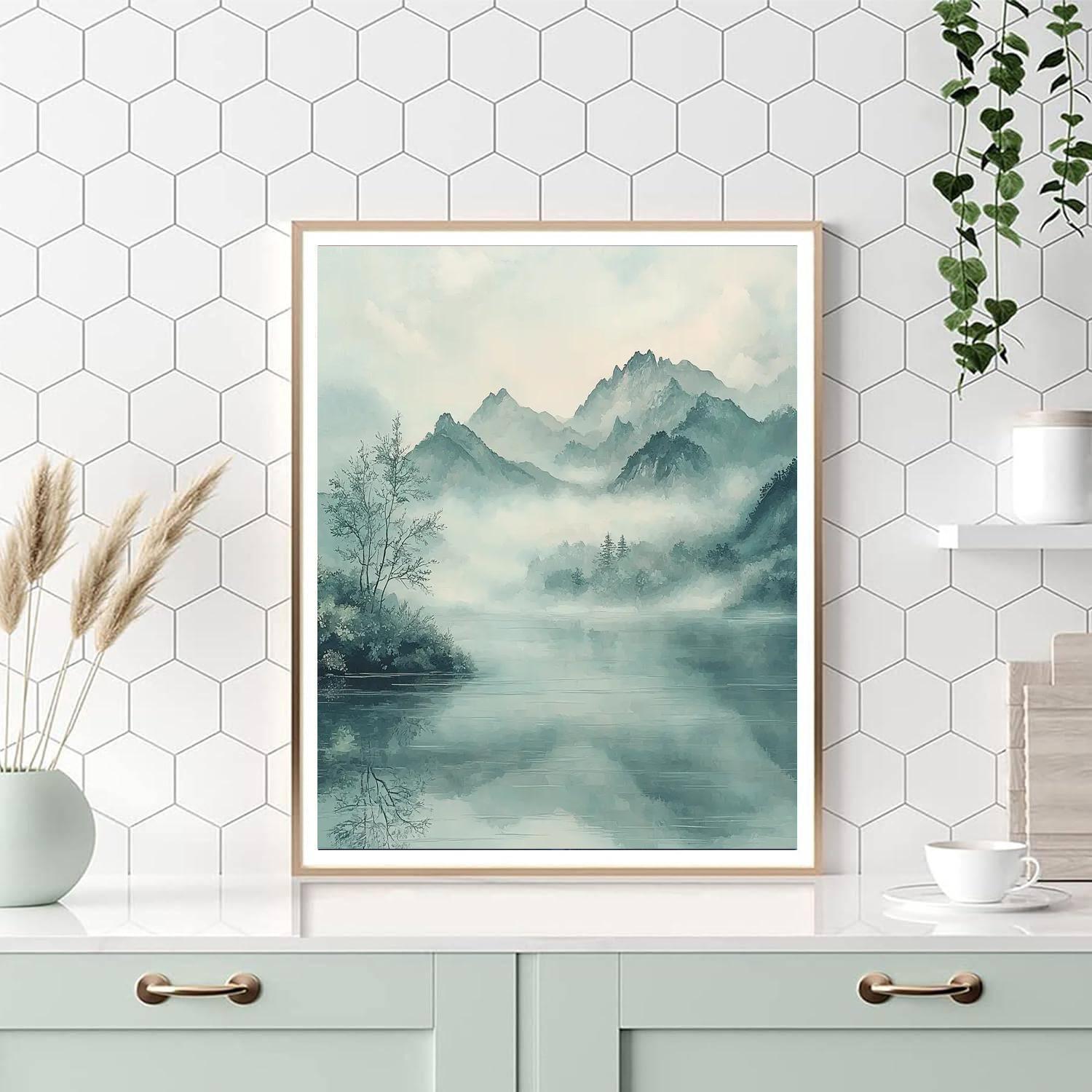 Zhao Mengfu Inspired Whispers Of Misty Mountains  Paint By Number