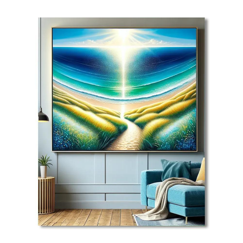 Sunlit Coastal Path Painting By Numbers Kit