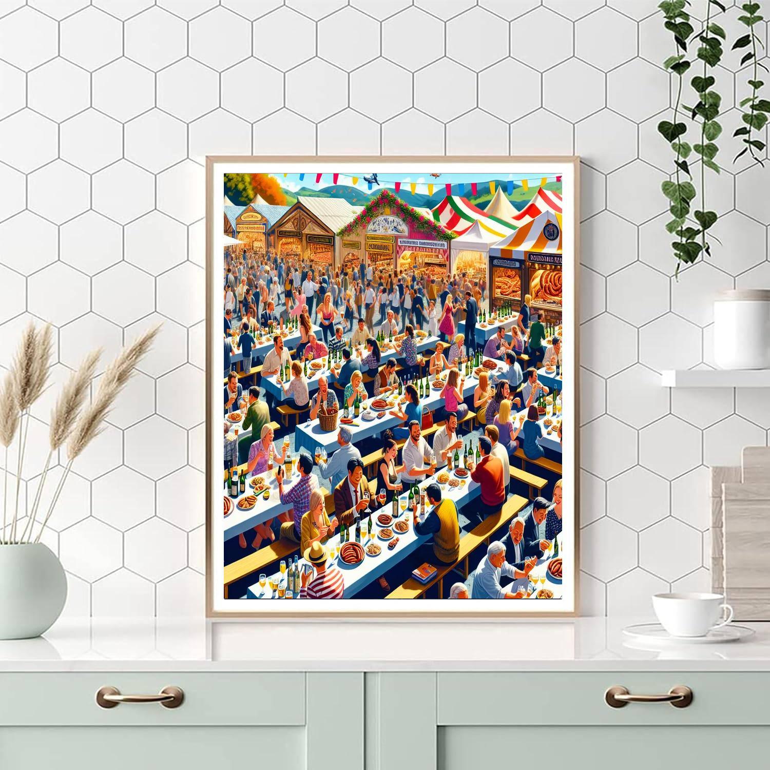 Wurstmarkt Wine And Sausage Festival Paint By Numbers Art