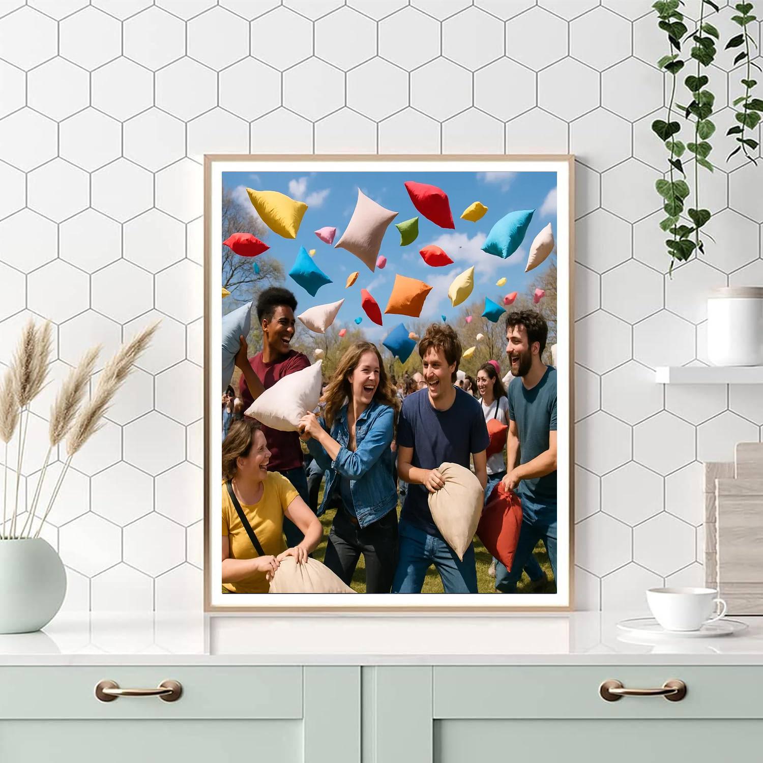 International Pillow Fight Day Painting By Numbers Kit