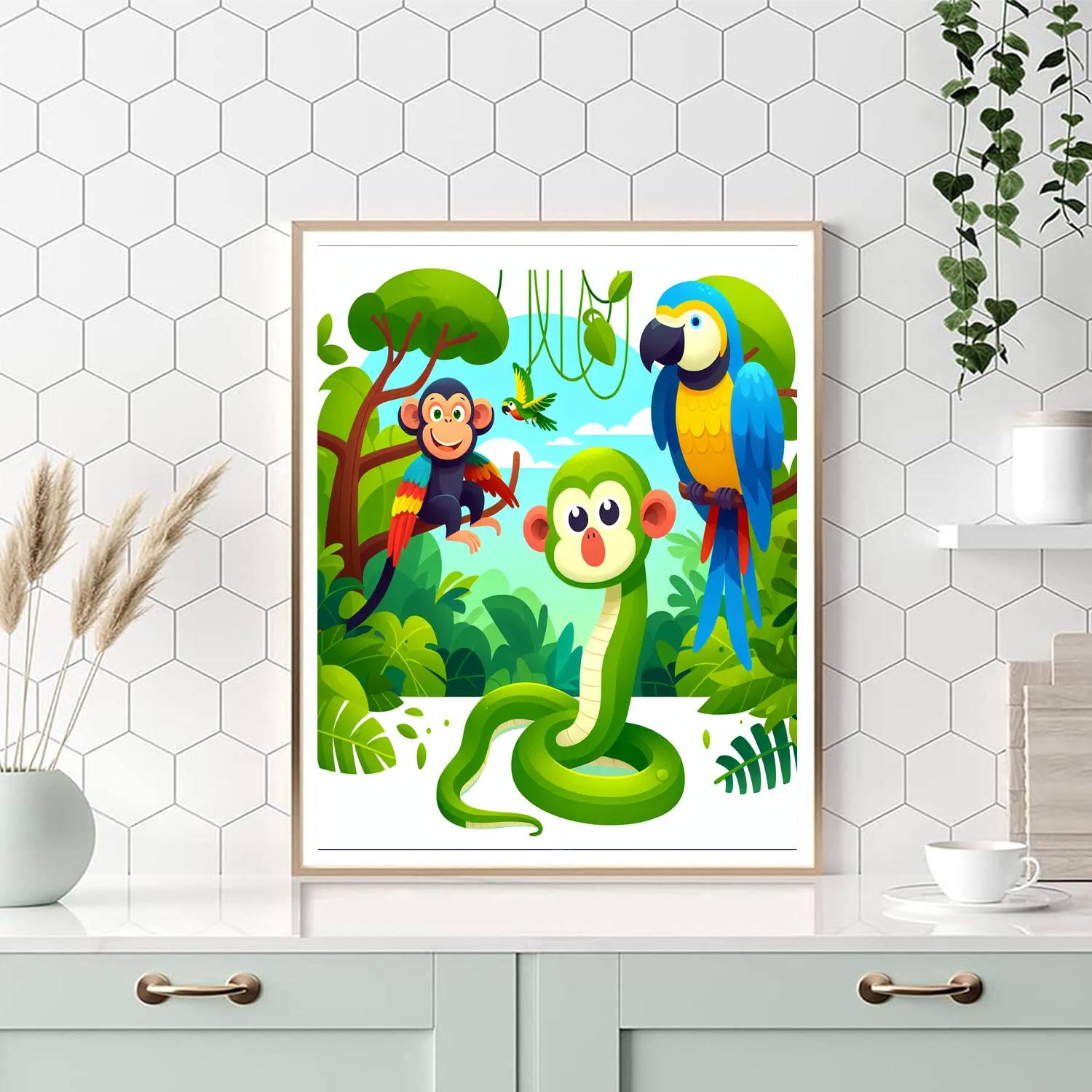 Joyful Rainforest Ramble Number Painting