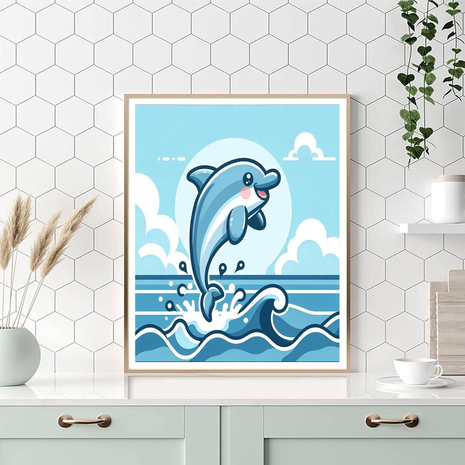 Playful Dolphin Delight Numbered Painting Kits