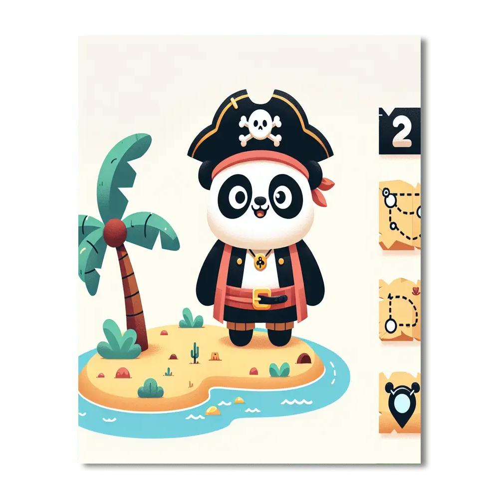 Playful Pirate Panda Paint By Numbers Art