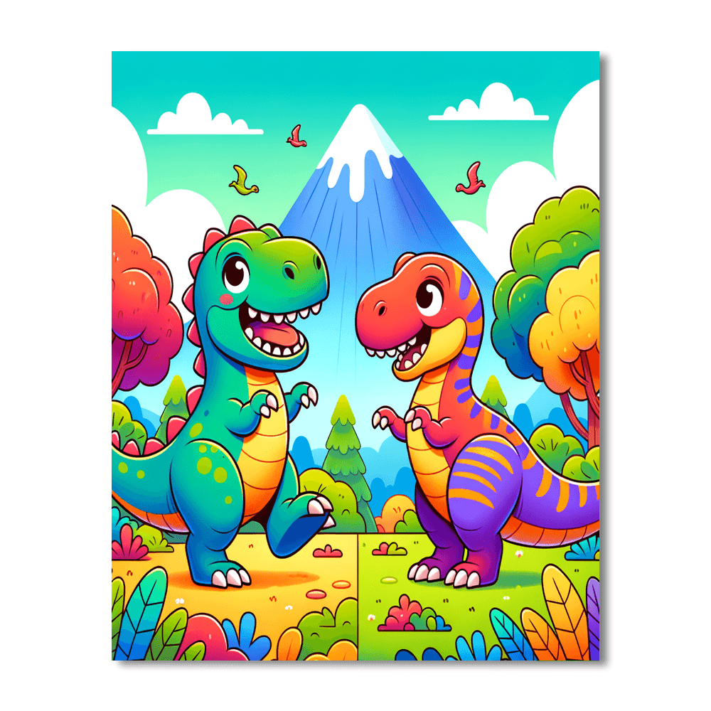 Wonderful World Of Dinosaurs DIY Paint By Numbers