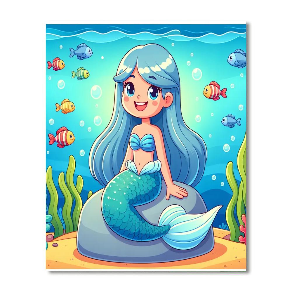 Sparkling Mermaid Number Painting