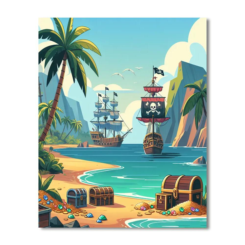 Charming Pirate Cove Number Painting