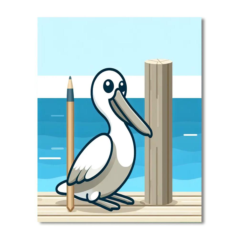 Pondering Pelican Paint By Numbers Art