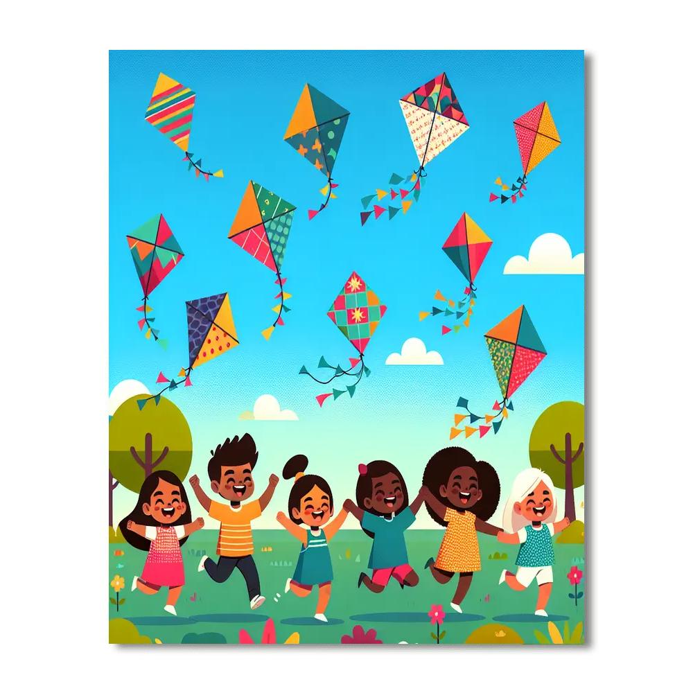 Colorful Kites Festival Number Painting