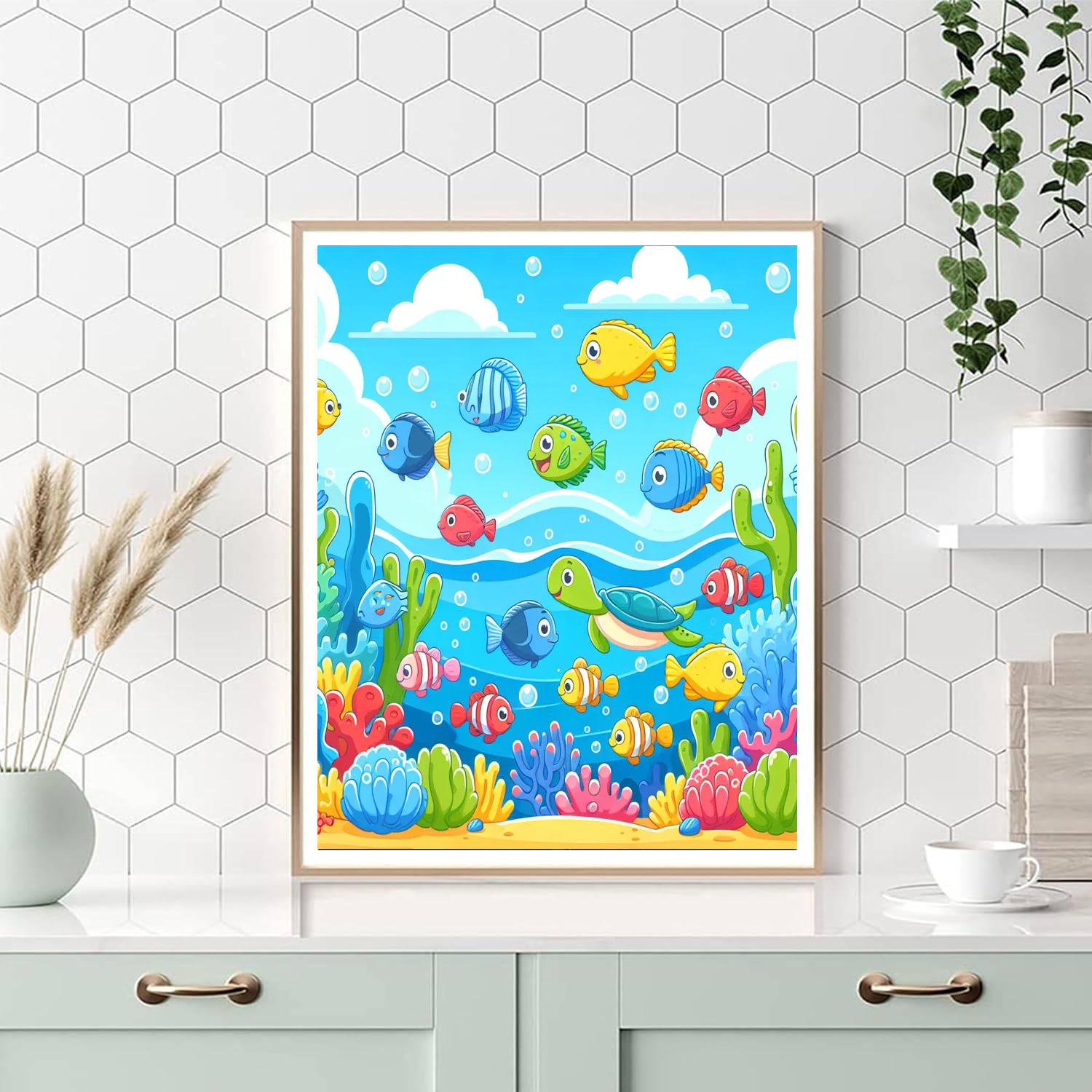 Cheerful Underwater Scene DIY Paint By Numbers