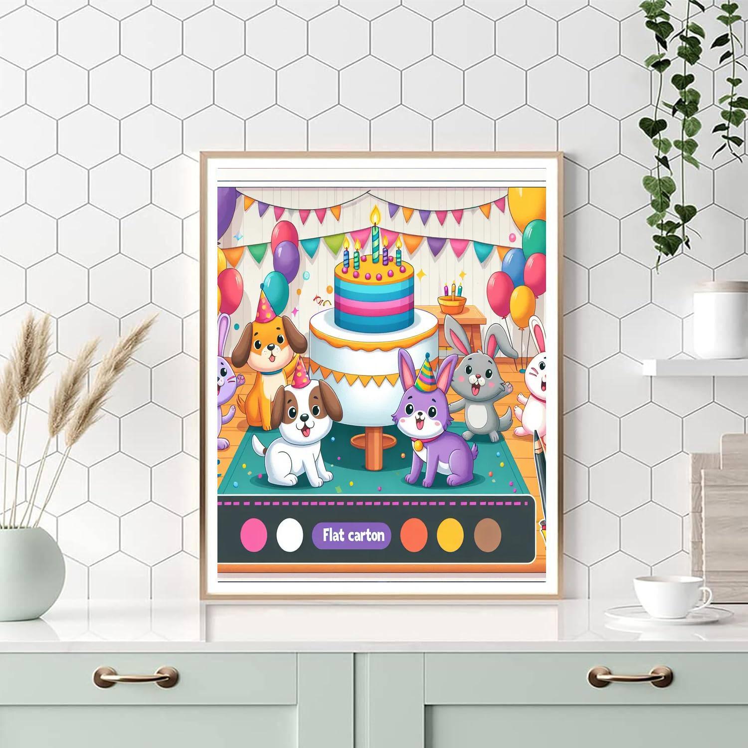 Playful Pets Party Number Painting