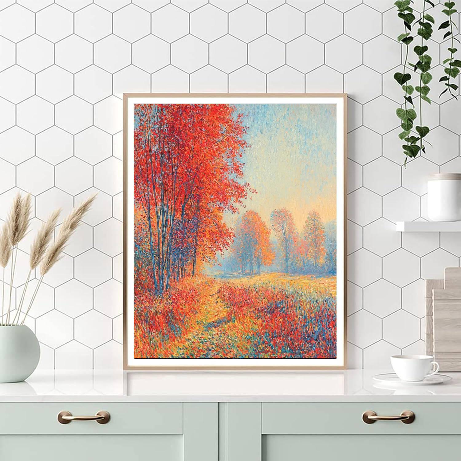 Claude Monet Inspired Journey Through Autumn  Paint By Numbers