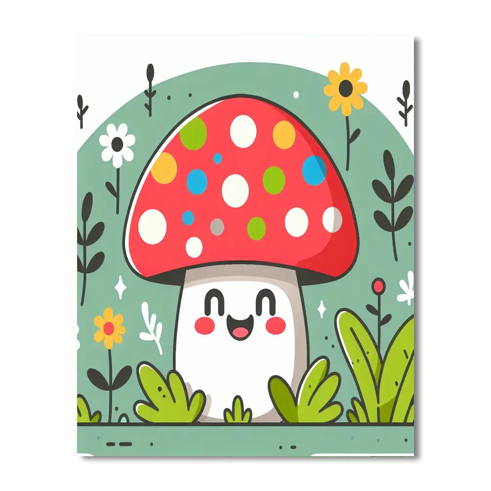 Cheerful Mushroom Paint By Numbers