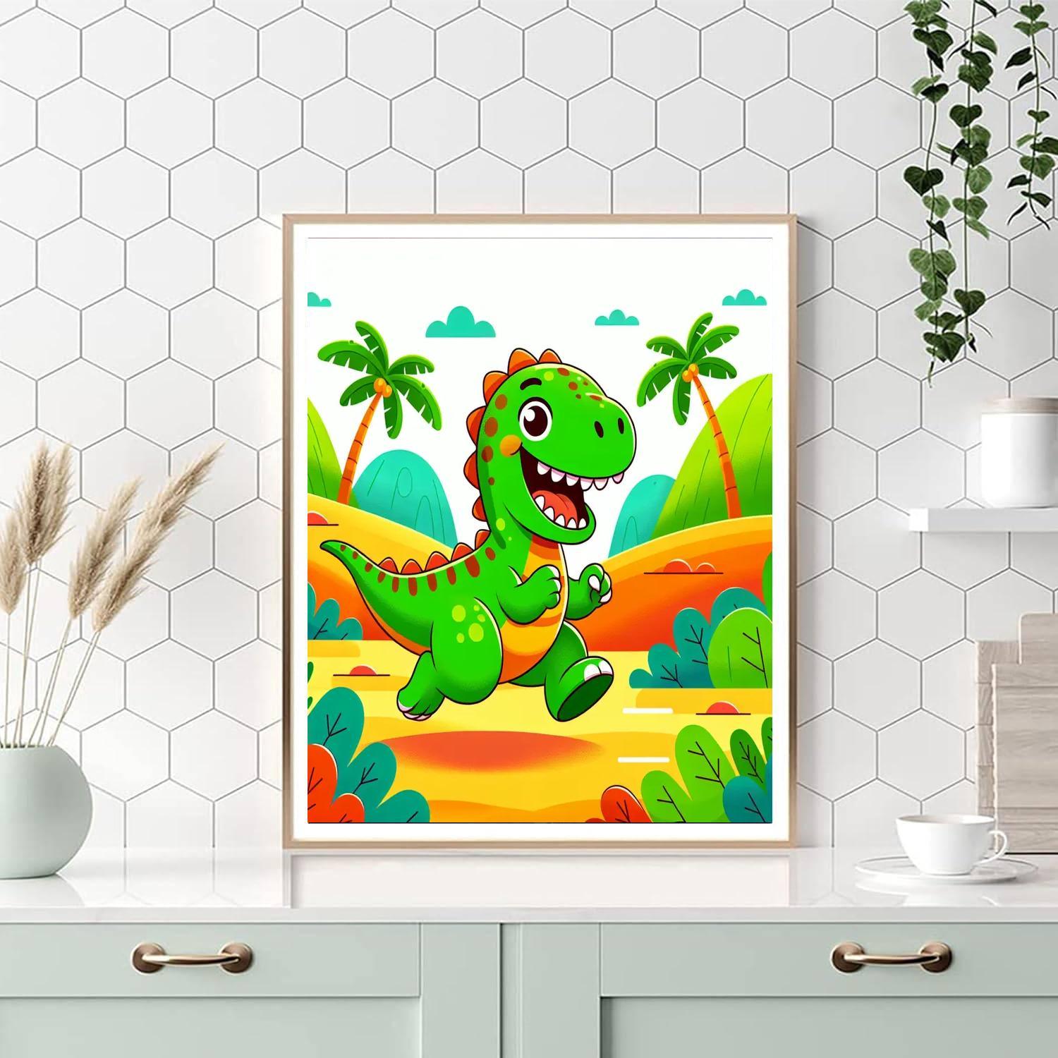 Bouncing Dino Buddy DIY Paint By Numbers