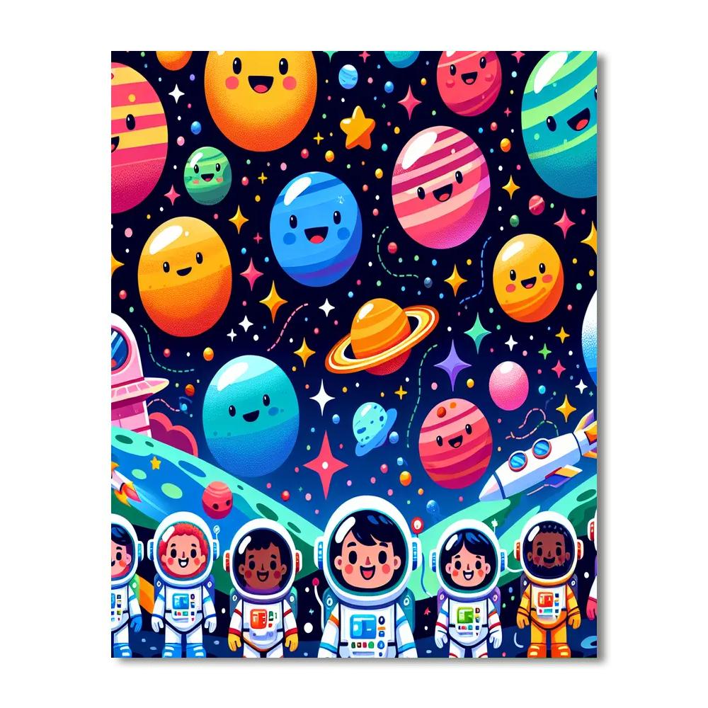 Artistic Space Journey Number Painting