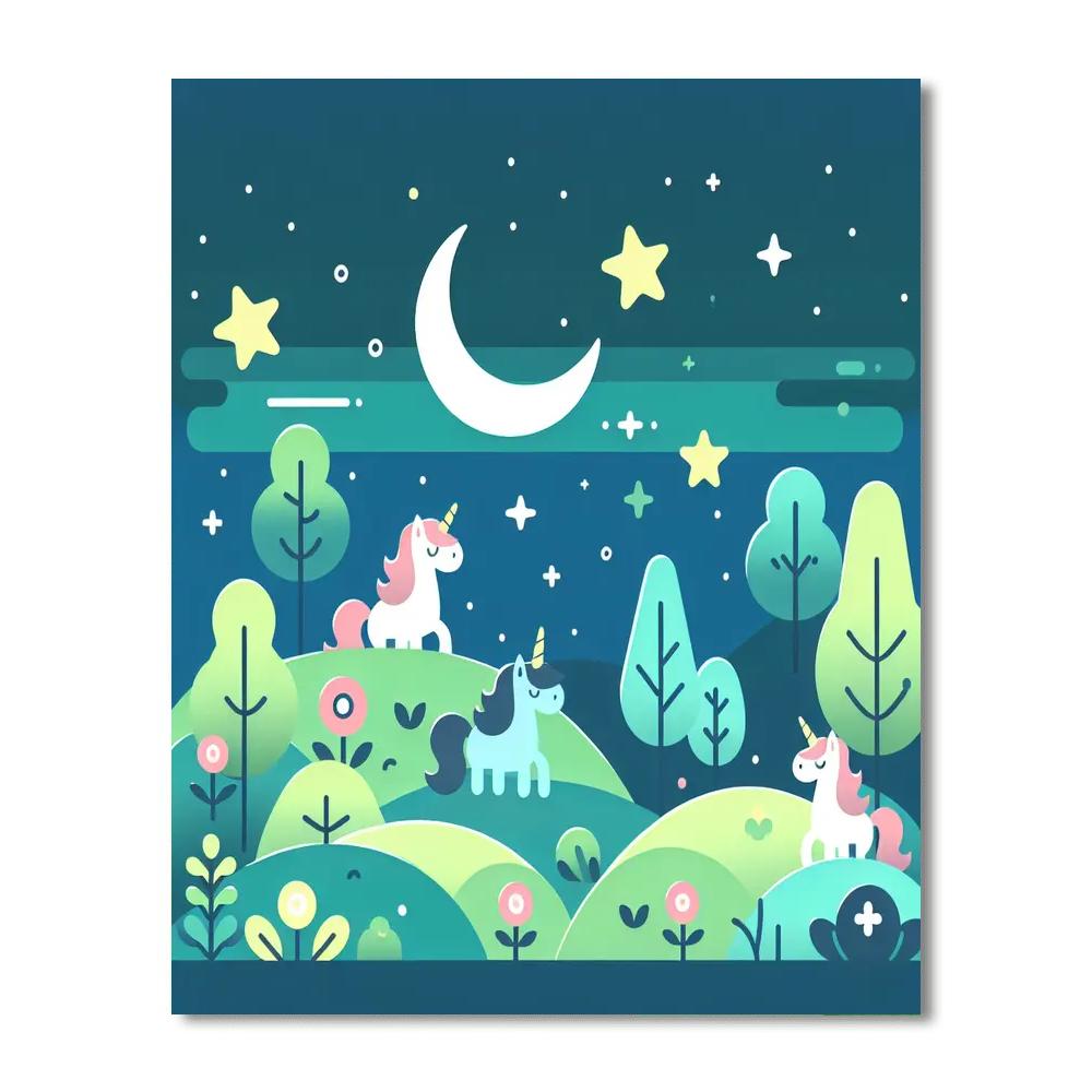 Magical Midnight Meadow Paint By Numbers Art