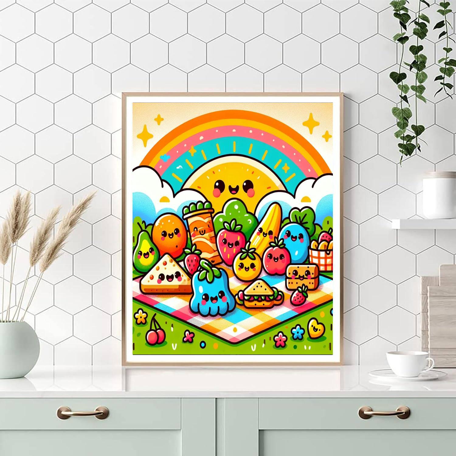 Cute Kawaii Food Friends Paint By Number