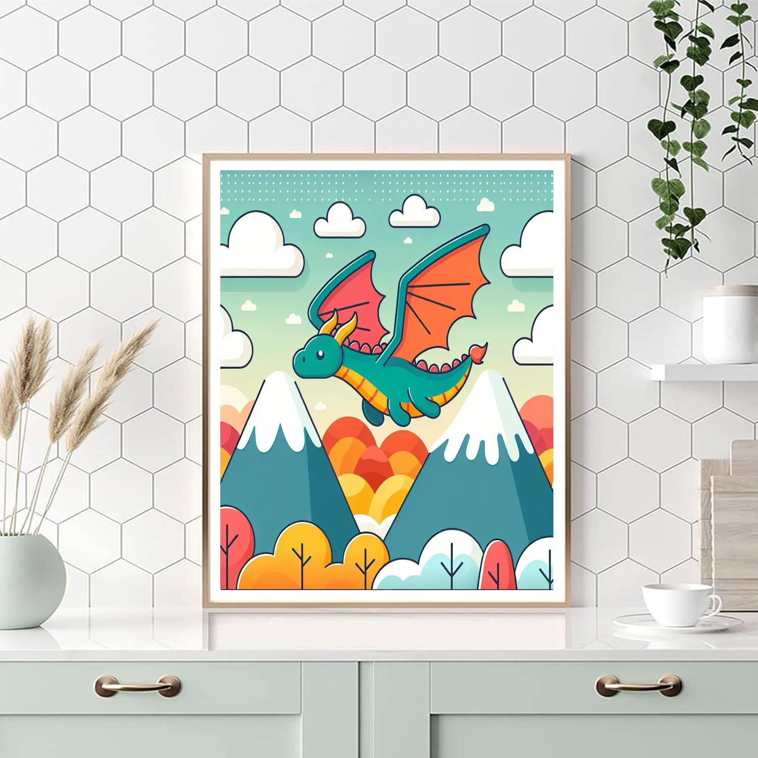 Enchanted Dragon Realm Paint By Numbers Art