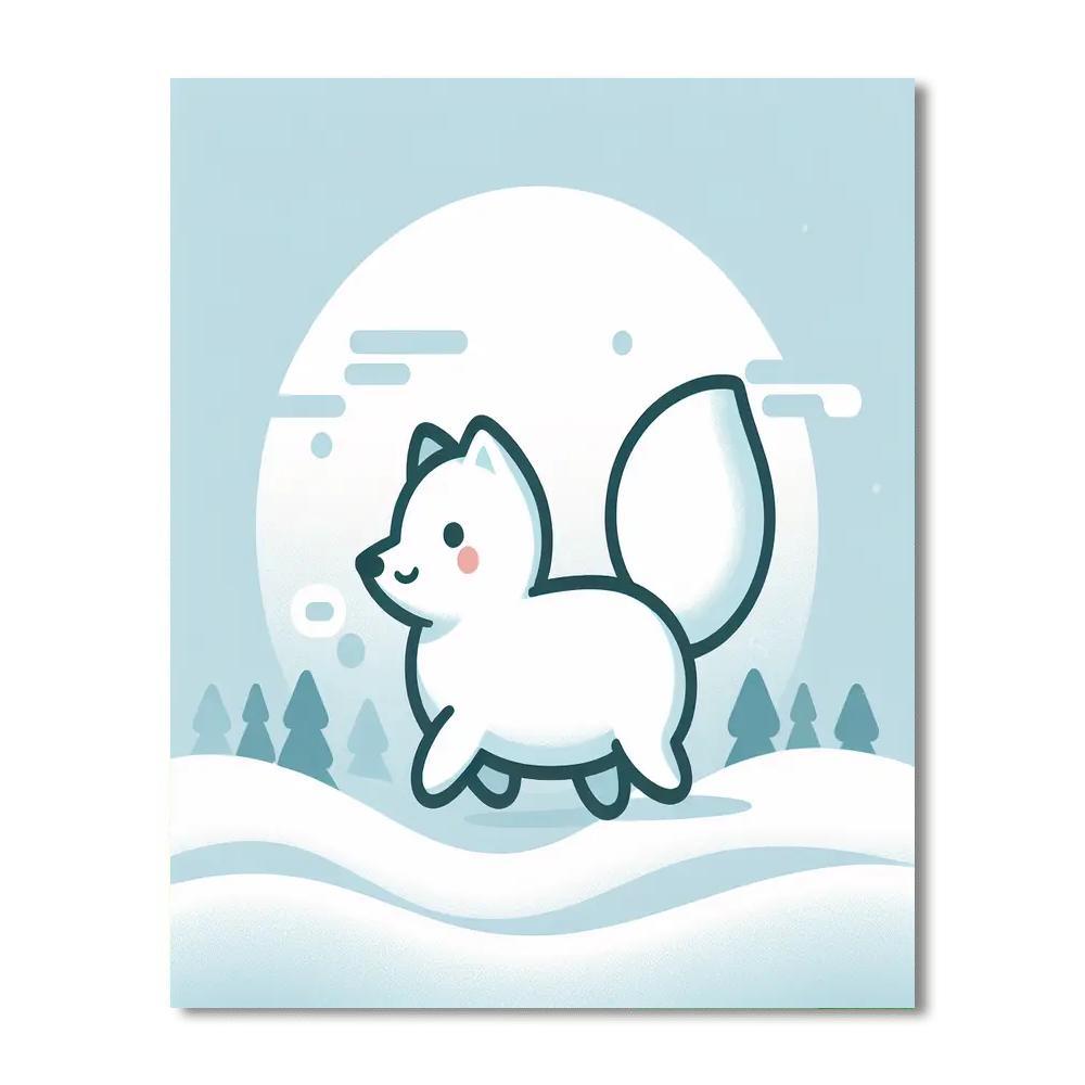 Adventurous Arctic Fox Number Painting