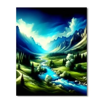 Enchanting Mountain Valley Numbered Painting Kits