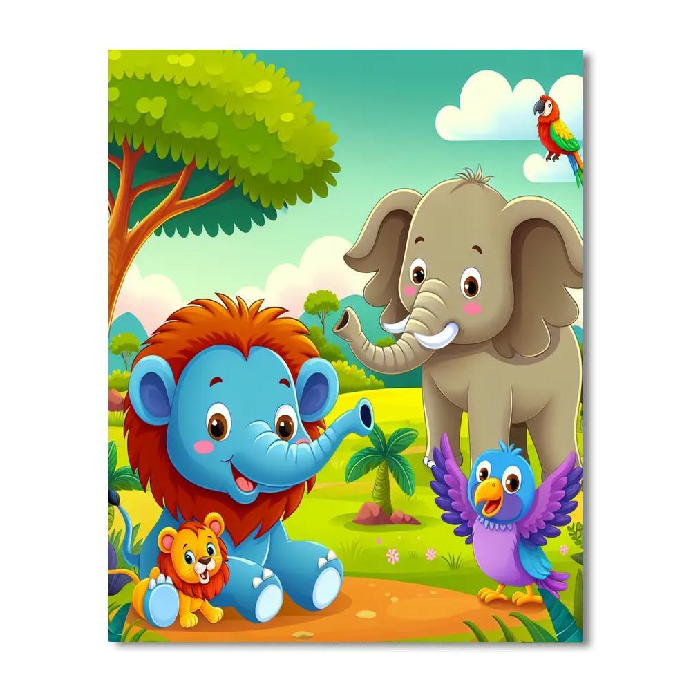 Adventure In The Animal Kingdom Paint By Numbers Art