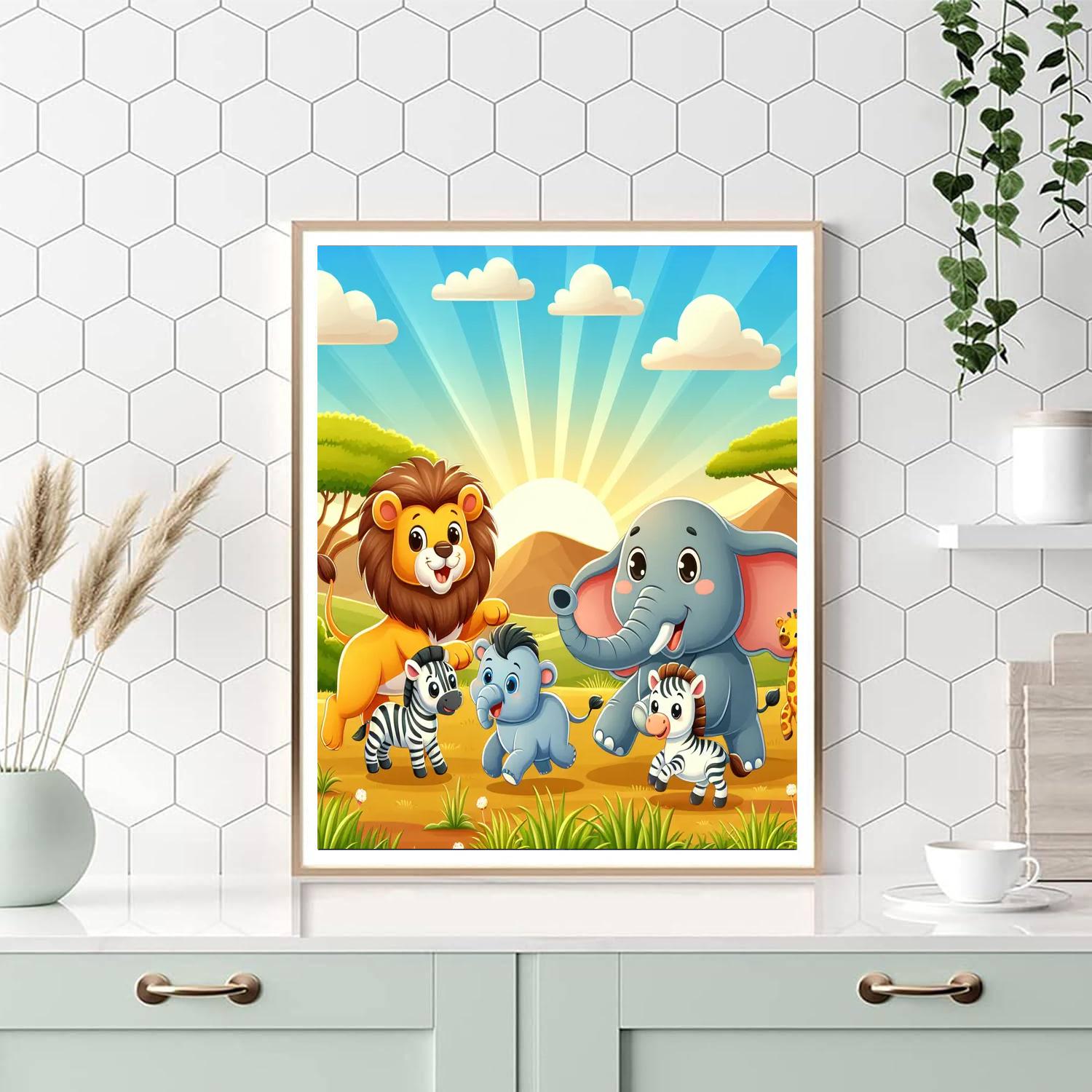 Sunny Safari Day DIY Paint By Numbers