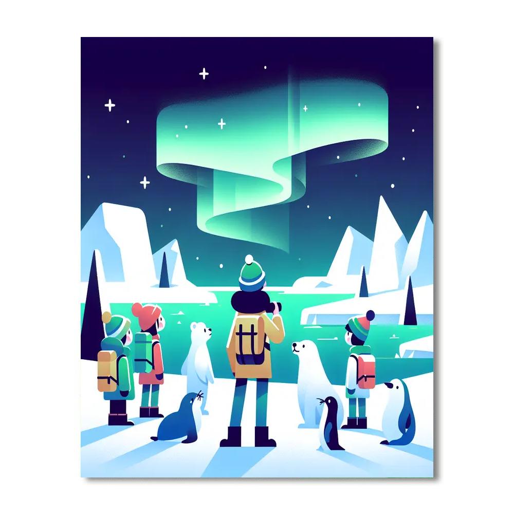Arctic Aurora Quest Paint By Numbers Art