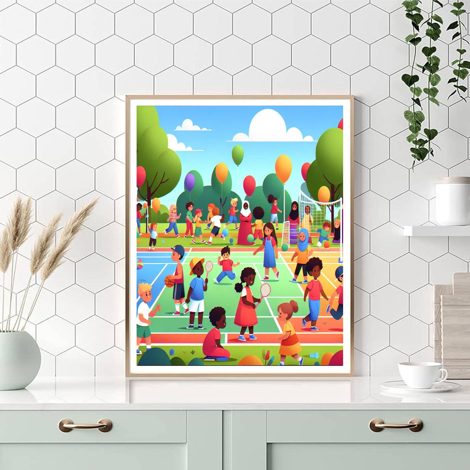 Bouncy Sports Day Numbered Painting Kits