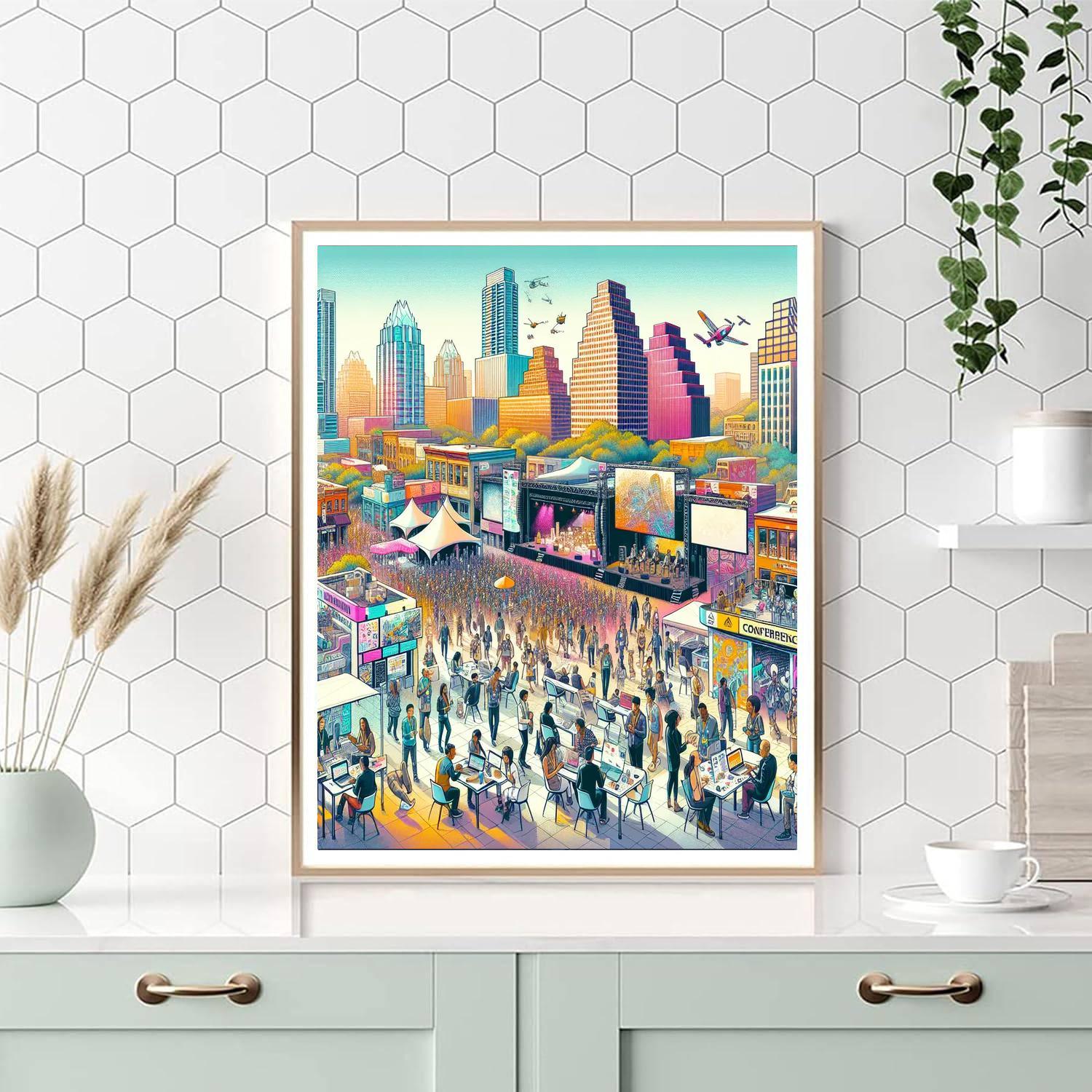 Sxsw (south By Southwest) - Usa Number Painting