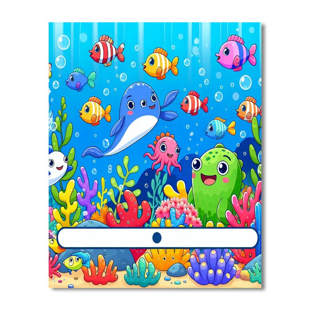 Ocean Adventure With Friendly Sea Creatures Number Painting