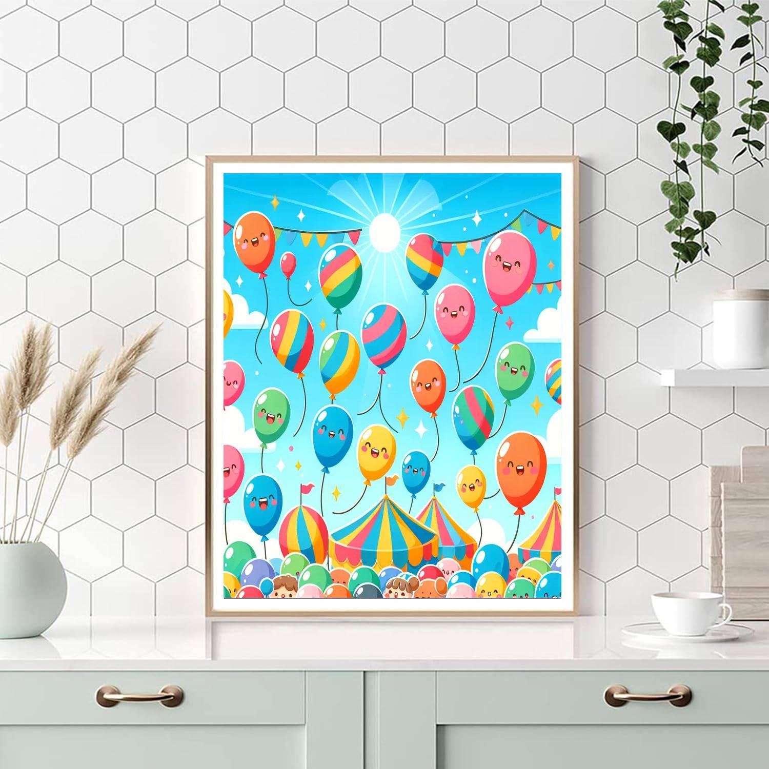 Rainbow Balloon Festival Paint By Number