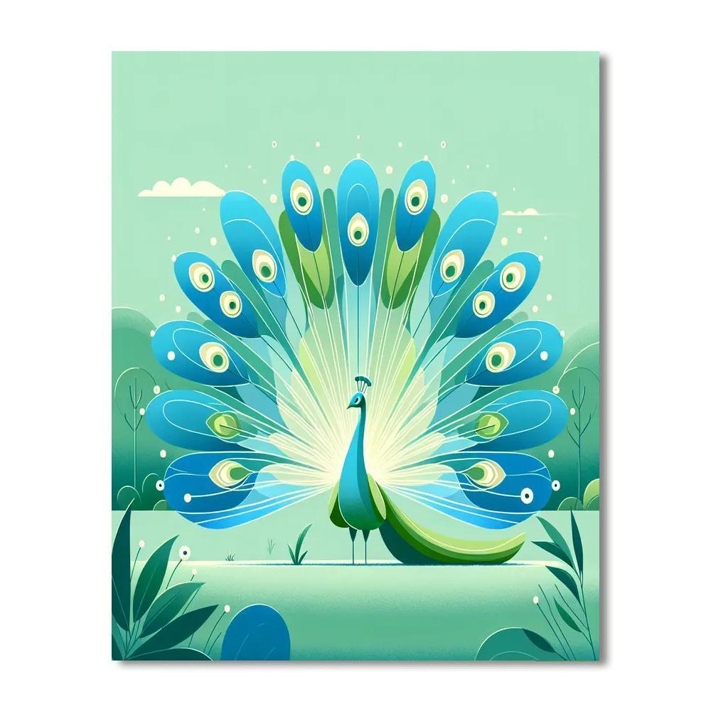 Prismatic Peacock Performance Number Painting