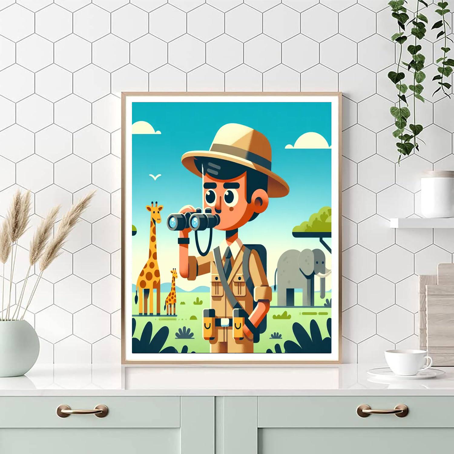 Brave Explorer On Safari Paint By Number