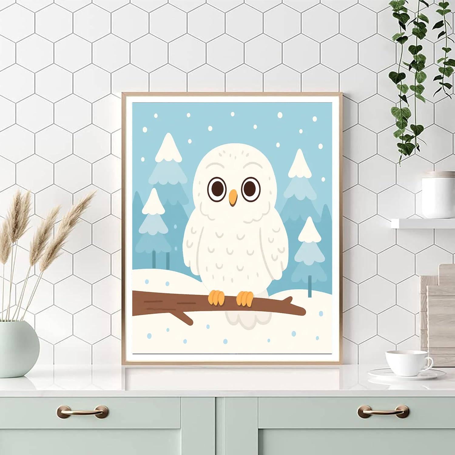 Sweet Snowy Owl Paint By Numbers