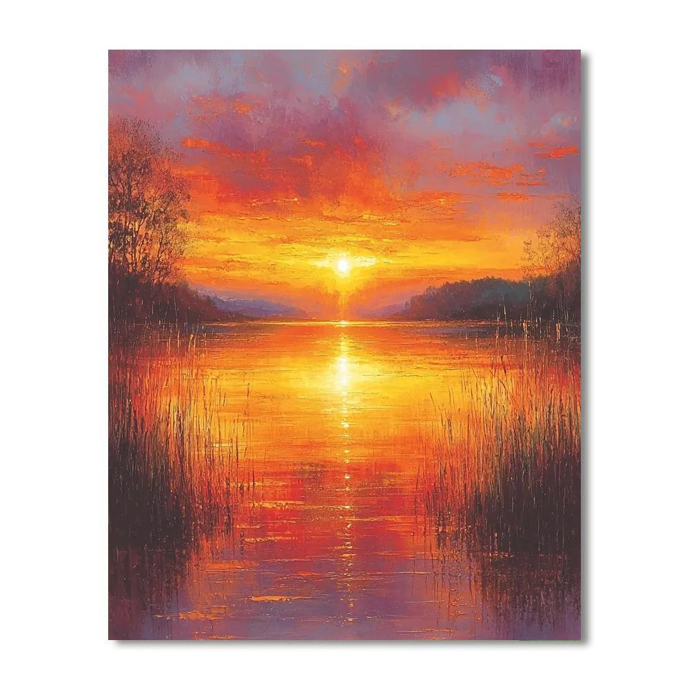 J.M.W. Turner Inspired Sunkissed Horizons  Paint By Numbers