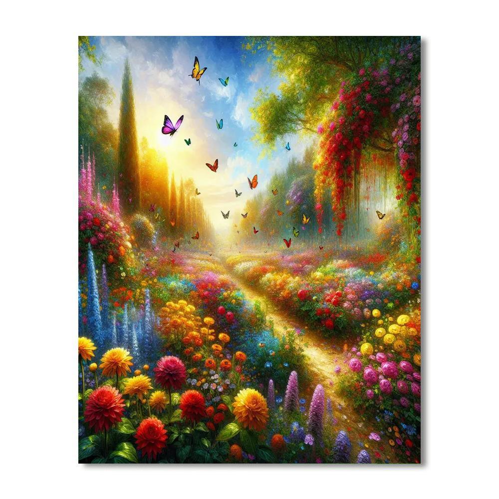 Luminous Butterfly Garden Painting Number Kit